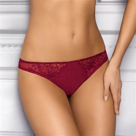Red Sheer Thongs European Lace Panties Rania