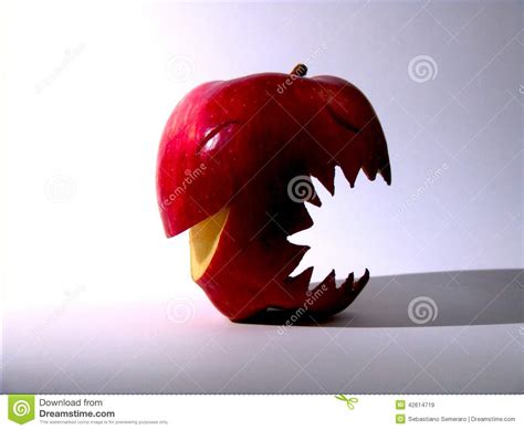 Photo, drag here or paste. Red Apple With Happy & Angry Face Stock Image - Image: 42614719