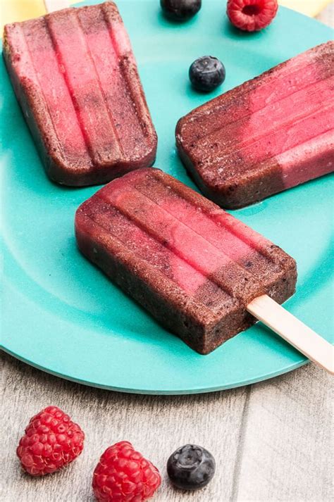 Very Berry Pops Healthy Blueberry Raspberry Popsicles That Are Vegan