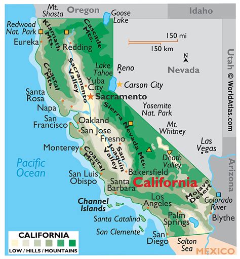 California Physical Maps Maps Images