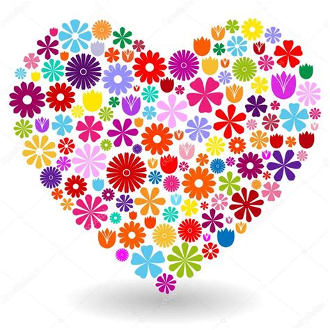 Huge collection of graphic resource for designer include: Heart made of flowers — Stock Vector © Mirage3 #36379343