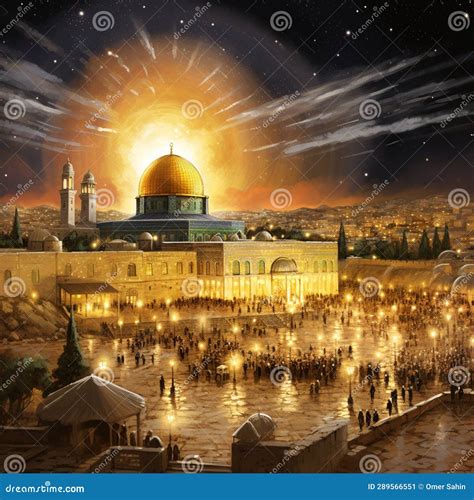 Spiritual Pilgrimage through Jerusalem Stock Illustration