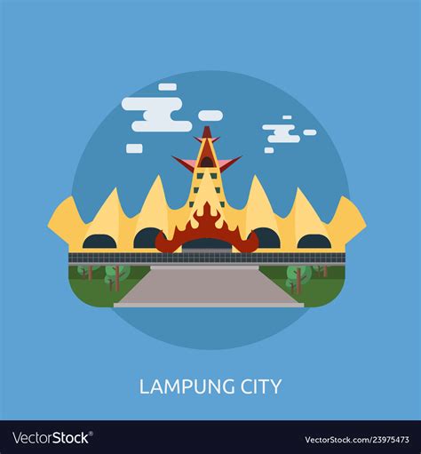 Lampung City Conceptual Design Royalty Free Vector Image