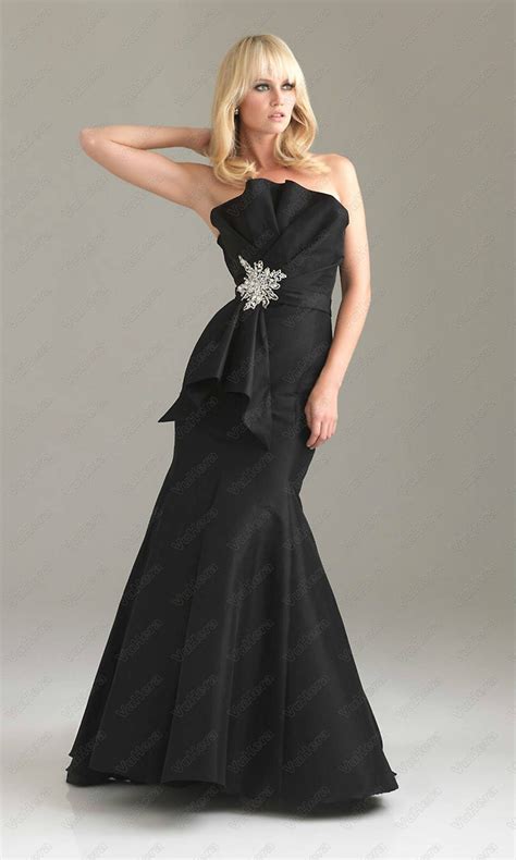 Sequin Long Strapless Black Prom Dress Colorful Prom Dresses Dresses