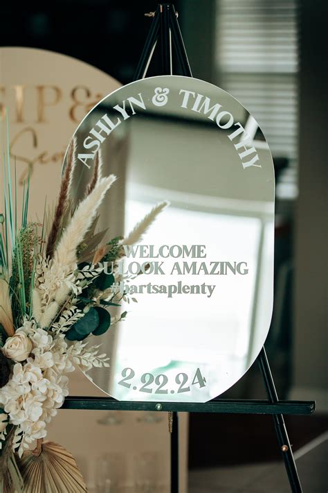 Wedding Welcome Sign Selfie Mirror Acrylic Elegant Wedding Etsy