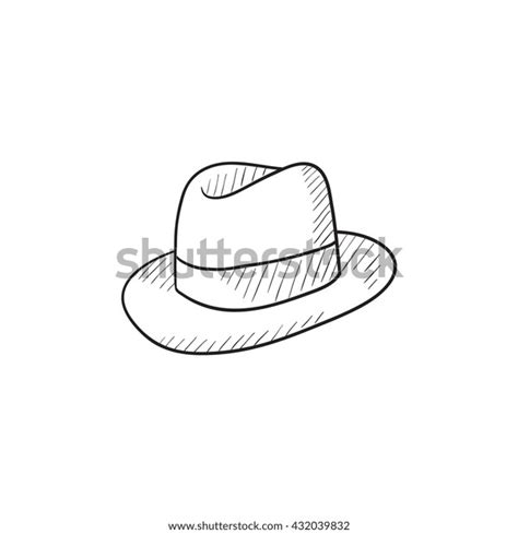 Fedora Hat Sketch Icon Web Mobile Stock Vector Royalty Free