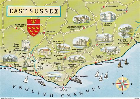 East Sussex England 1950 1960s Map Of East Sussex Topics Maps