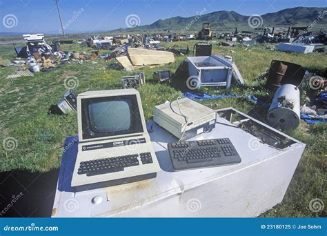 Junkyard With Old Computer Editorial Image Image Of United 23180125