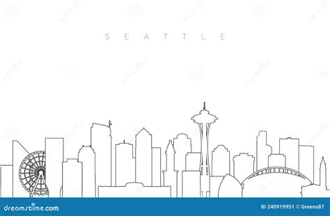 Outline Seattle Skyline Stock Vector Illustration Of Building 240919951