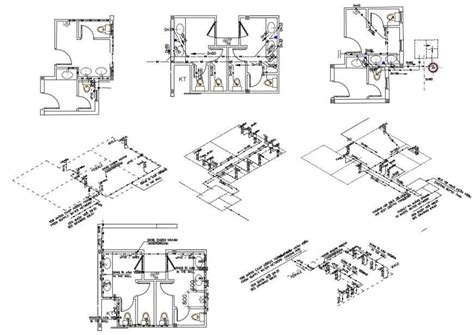 Dwg File Of The Sanitary Plan With Detail Dimension Cadbull