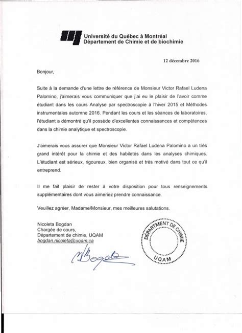 Lettre De Reference Uqam 1