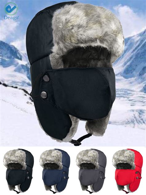 Deago Trapper Hat Winter Ski Hat Face Masks Windproof Fleece Warm