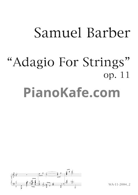 Free Adagio Samuel Barber Piano Sheet Music