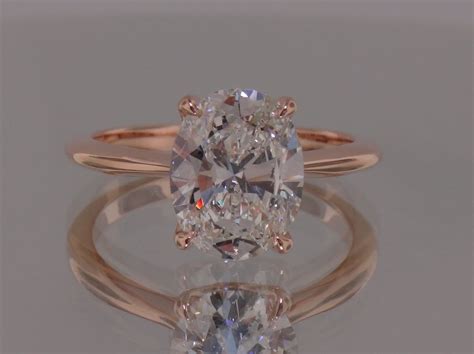 Josh Levkoff Collection Rings 374 Rose Gold Oval Tapered Solitaire Engagement R Rose