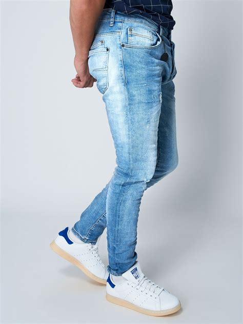 Mens Washed Slim Fit Jeans In Light Blue Project X Paris