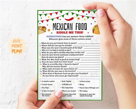 Cinco De Mayo Riddle Me This Mexican Food Funny Jokes - Etsy