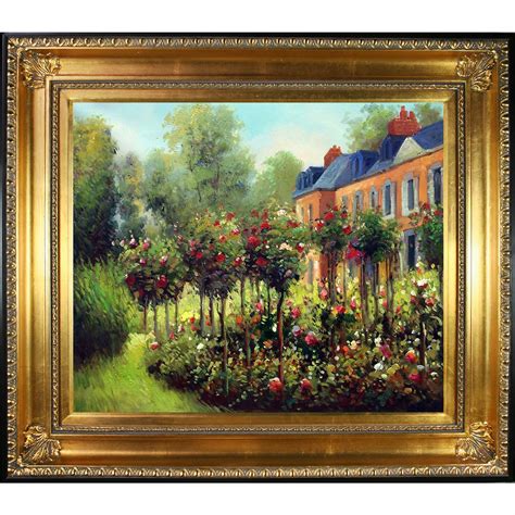 The Rose Garden At Wargemont 1879 By Renoir Framed Painting Print On