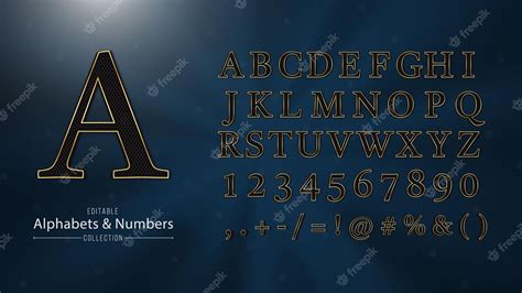 Premium Vector Luxury Decorative Golden Alphabets And Numbers Collection