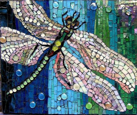 Pink Dragonfly Mosaic Art Mosaic Dragonfly Wall Art