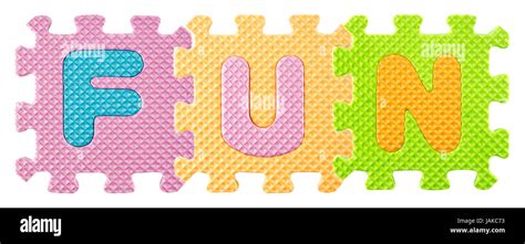 Fun Word Created From Alphabet Puzzle Isloated On White Background