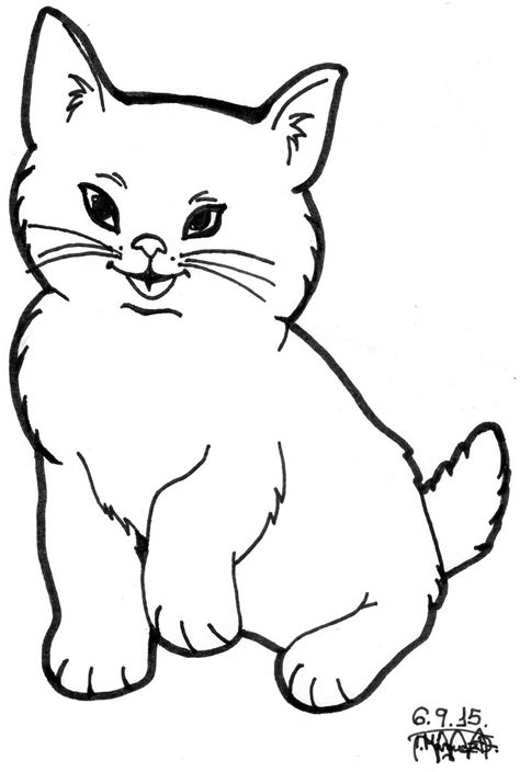 Gatito Sentado Gatito Para Colorear Gatos Para Pintar Dibujos De Gatos