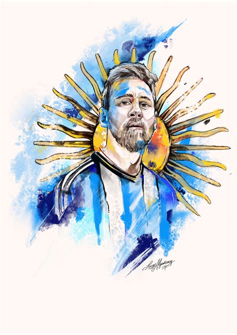 Ilustración De Lionel Messi By Lucasalgañaraz En 2020 Messi Dibujo