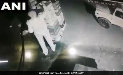 Uttar Pradesh Policeman Caught On Cctv Stealing Milk Packets In Noida