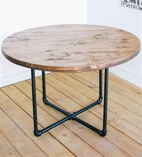 Perforated sewer and drain pvc pipe (6). Reclaimed Wood Round Coffee Table with Pipe Base | Home ...