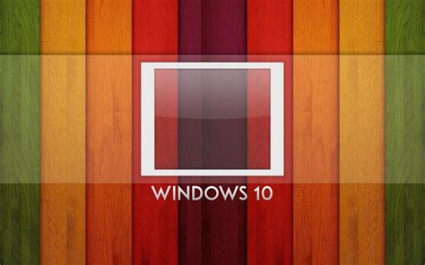 Windows 10 System Logo Rainbow Background Wood Board Windows 10