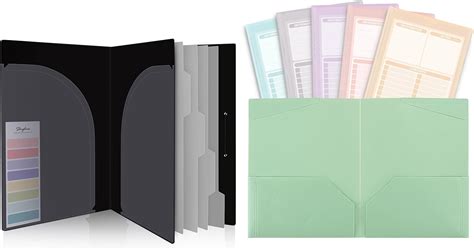 Skydue Plastic Folders With Clear Front Pocket 6 Pcsand 5