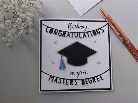 Personalised Congratulations On Your Degree Card Masters Etsy Uk