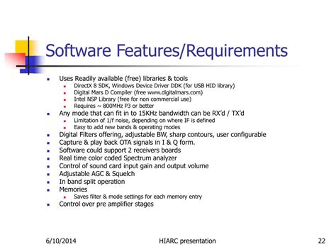 Software Presentation Features