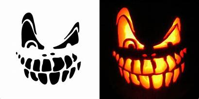 Pumpkin Scary Carving Halloween Stencils Stencil Faces