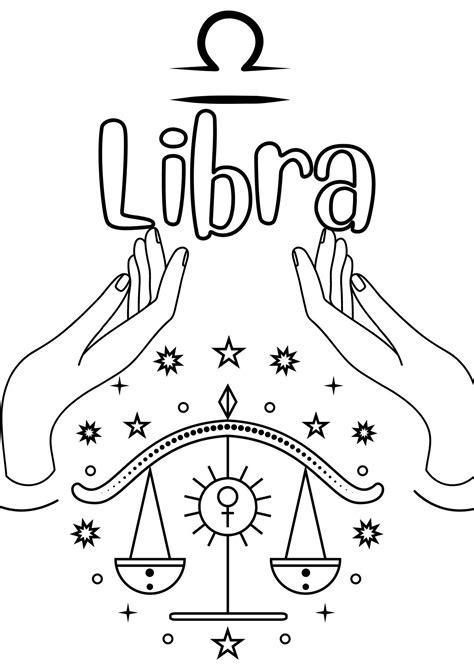 Zodiac Coloring Page libra - Etsy