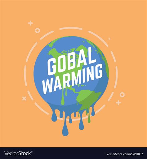 Global Warming Melting Earth Royalty Free Vector Image