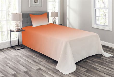 Ombre Bedspread Set Twin Size Scorching Sunset In The Hot Desert