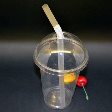 Plastic smoothie cups manufactured from perfectly clear recyclable thermoformed polyethylene terephthalate (rpet) available with domed or straw slot lids. 400 Ml Plastic Smoothie Cups with Lids 16oz