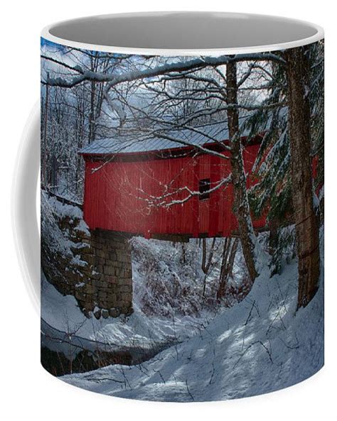 Vermont Covered Bridge Winter Afternoon Coffee Mug By Jeff Folger