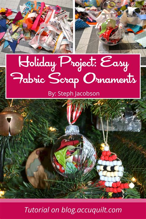 Holiday Project: Easy Fabric Scrap Ornaments | Ornaments, Christmas ornaments, Fabric scraps