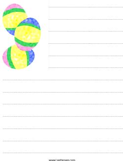 You can paint on it or just leave it plain. Writing paper with lines, Easter eggs | Writing paper, Easter egg printable, Easter writing