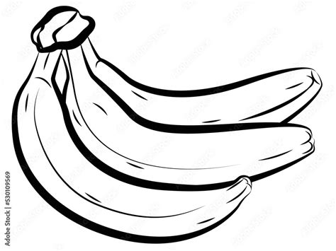 Linear Drawing Banana Sketch For Coloring Booking Page Stock Vector Adobe Stock