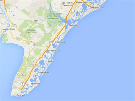 Jersey Shore Beach Map