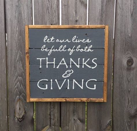 Thanks And Giving Wooden Signframed Rustic Wooden Signthanks Etsy