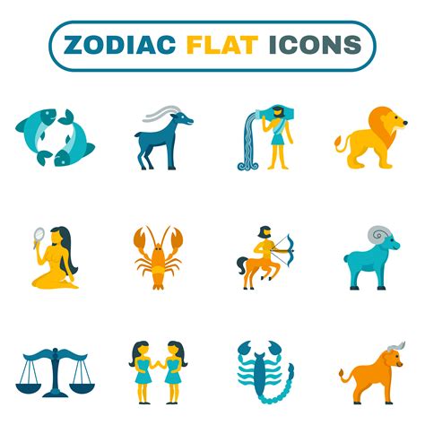Zodiac Icon Flat 469076 Vector Art At Vecteezy