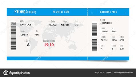 Airplane Boarding Pass Design Plane Travel Ticket Illustration Air ...
