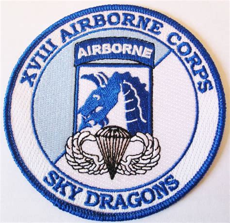 Xviii 18th Airborne Corps Sky Dragons 4 Inch Round Patch 2