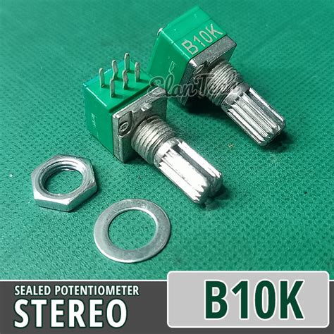 Jual Potensiometer B10k STEREO BIASA 6P 10k Sealed Potentiometer RK097