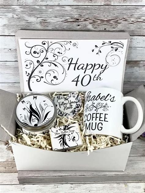 40th Birthday T Basket With Personalize Mug 40th Ts Delivered