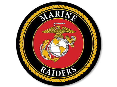 4×4 Inch Round Marine Raiders Sticker Officially Licensed By Usmc