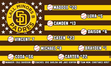 Padres 2 Little League Baseball Team Banner Customize With Etsy